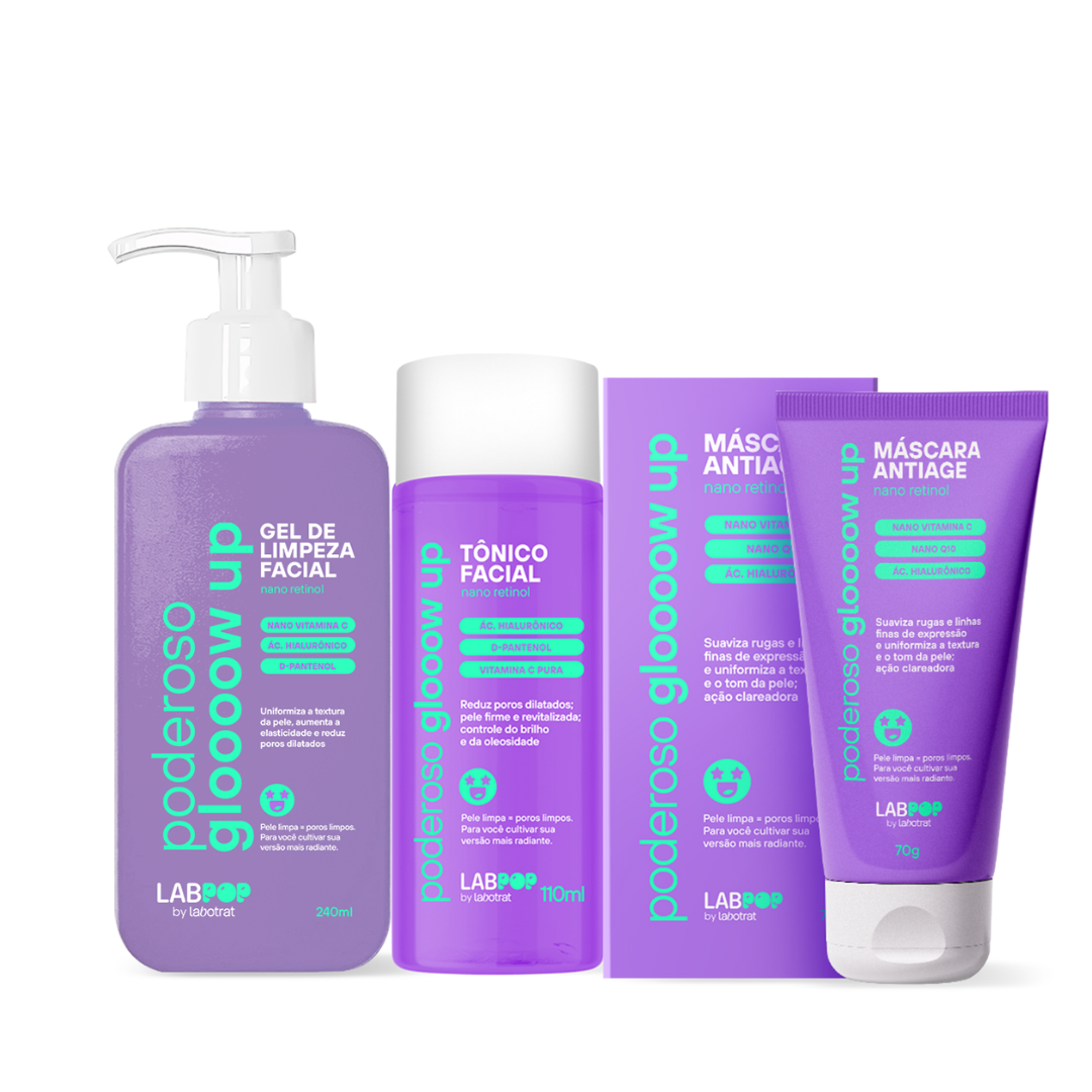Labotrat LabPOP Glow Up Gel de Limpeza + Tônico + Mascara Antiage ÚNICO 1