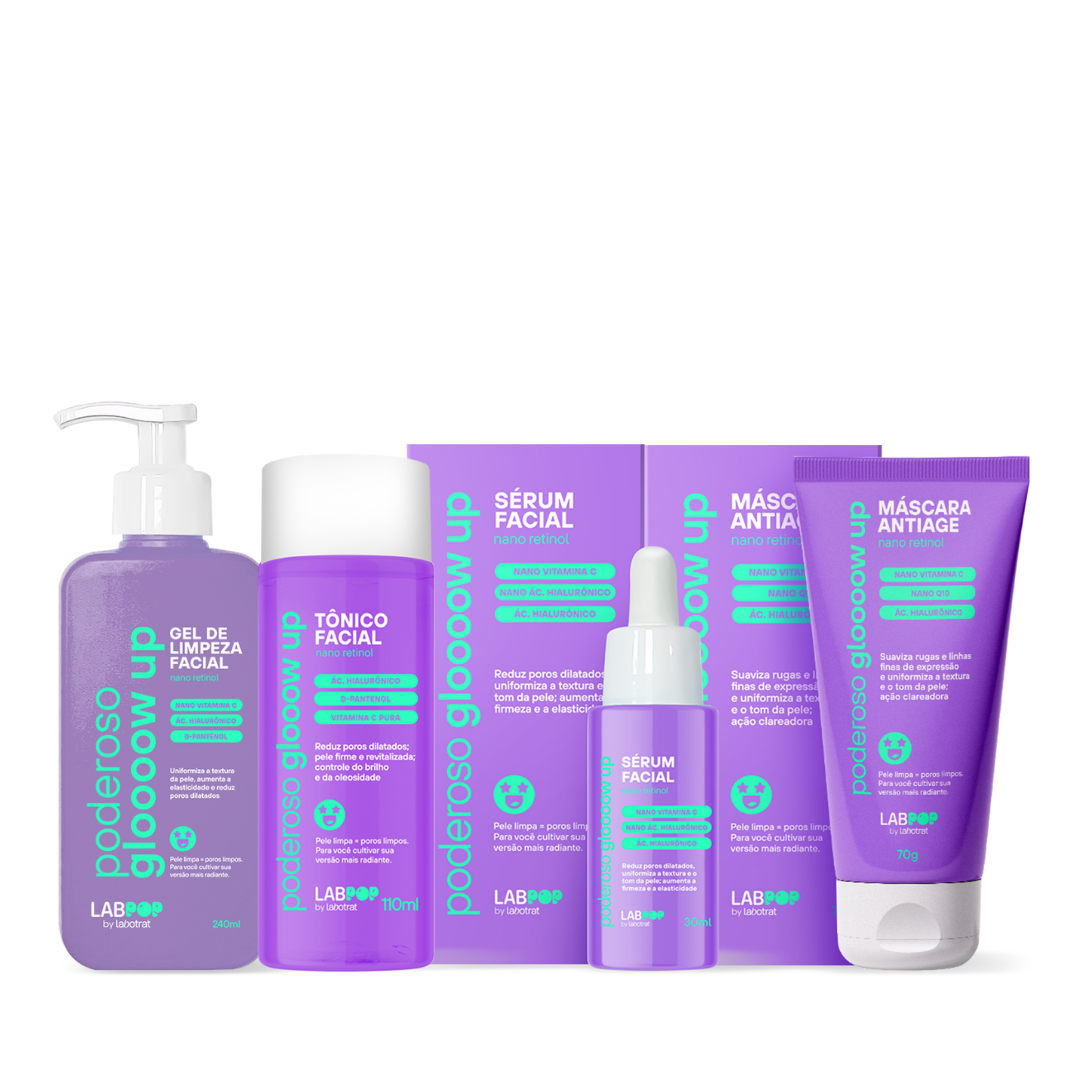 Labotrat LabPOP Glow Up Gel + Tônico + Sérum + Mascara Antiage ÚNICO 1