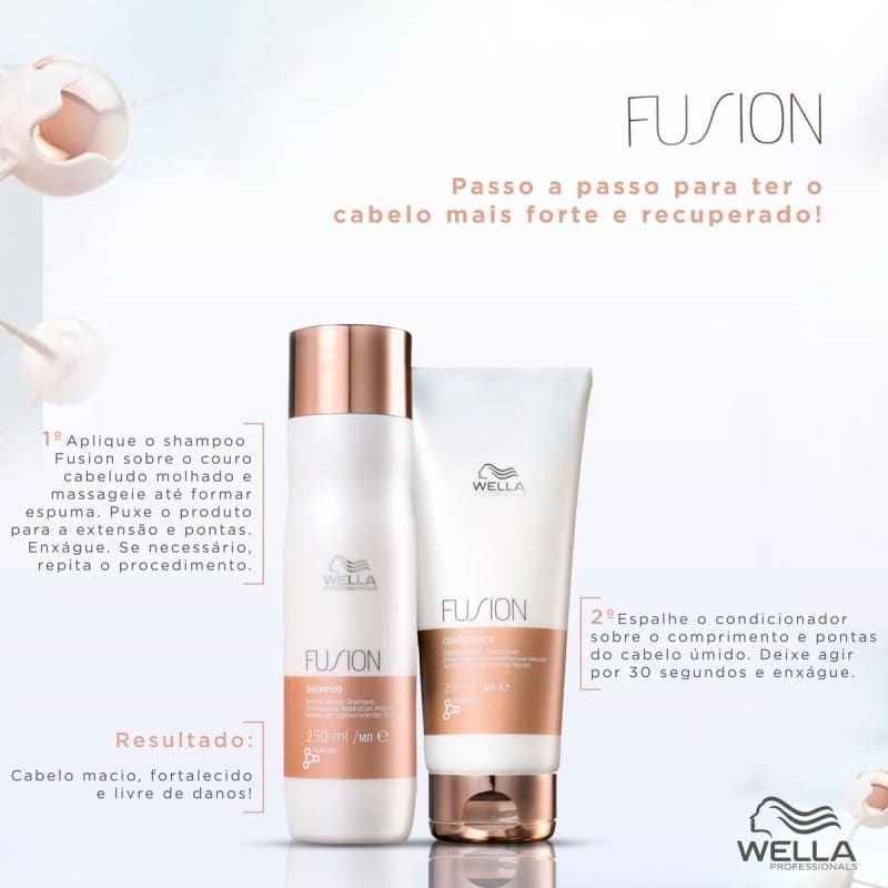 Kit Wella Fusion Shampoo 250ml + Condicionador 200ml ÚNICO 3