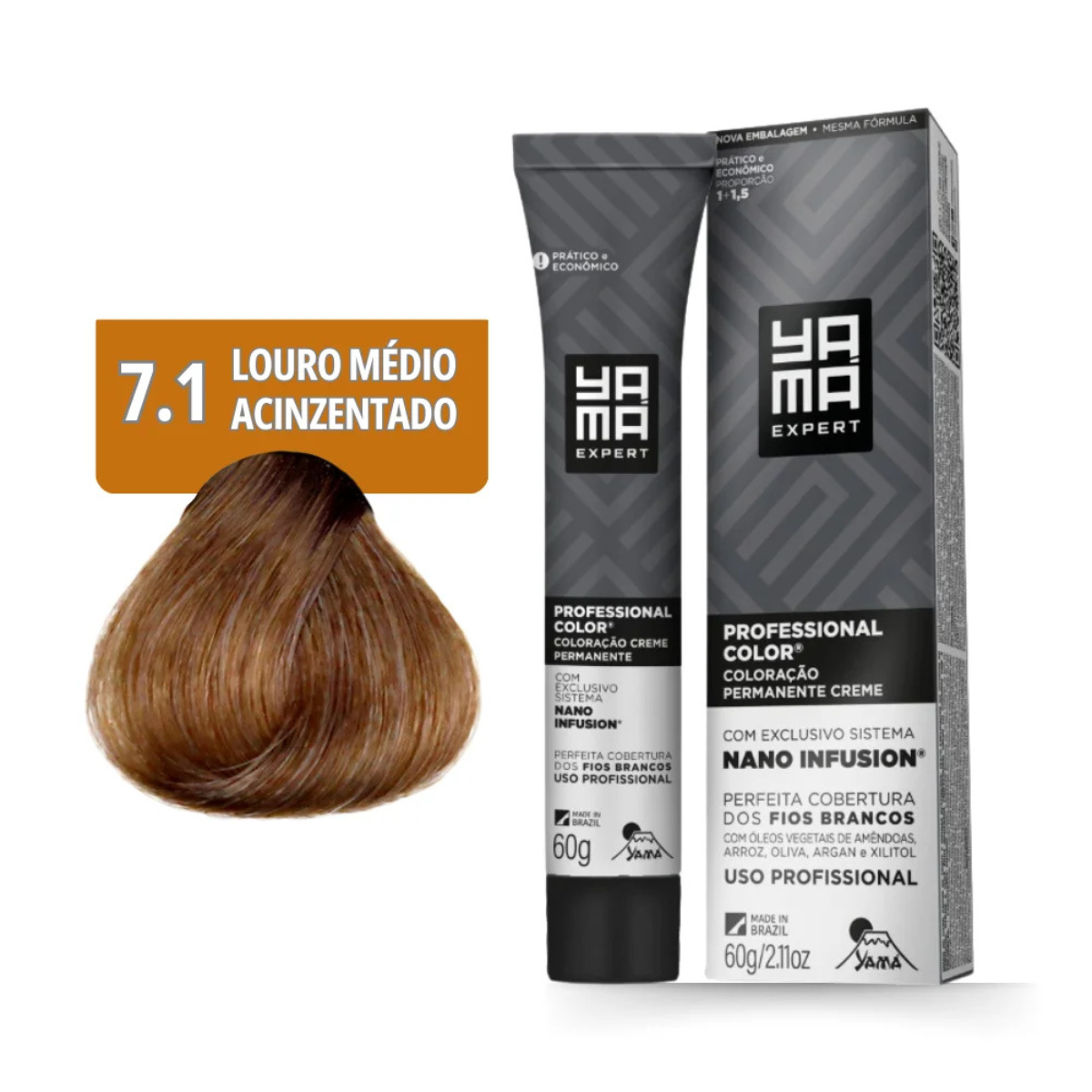 Yamá Color Nano Infusion 7.1 Loiro Médio Acinzentado  - 6 Unidades 7.1 Loiro Médio Acinzentado 2