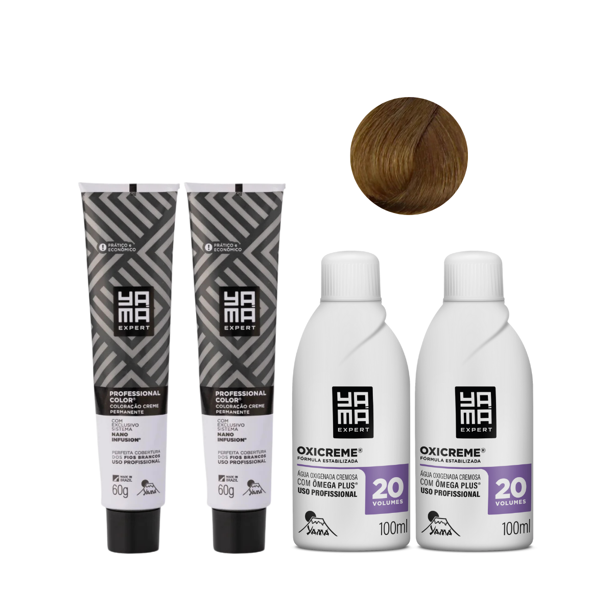 Yamá Color Nano Infusion 7.0 Loiro Médio + OX 20V 100ml - 2 Unidades Cada 7.0 Loiro Médio 1