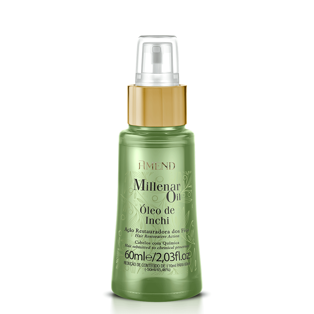 Amend Cachos Masc 250ml + Leave-in Crespo 250ml + Millenar Oil Inchi 60ml ÚNICO 4