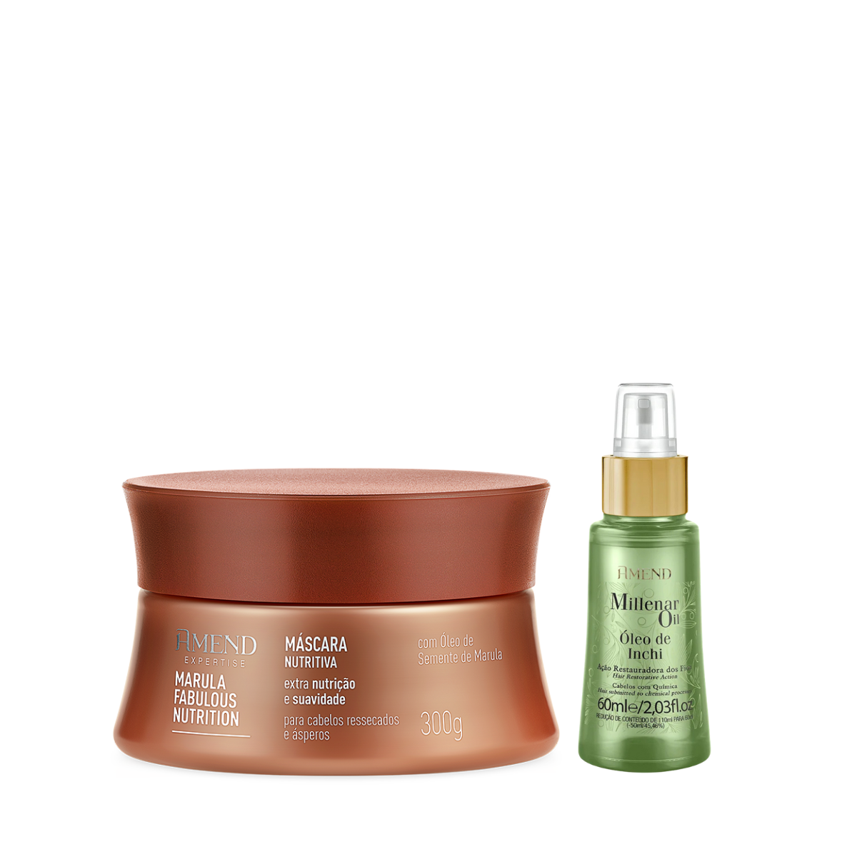 Amend Expertise Marula Fabulous Masc 300ml + Millenar Oil Inchi 60ml