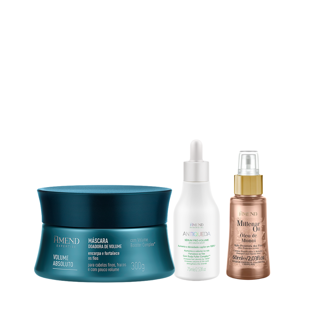 Amend Expertise Volume Absoluto Masc 300ml + Sérum 75ml + Millenar Oil ...