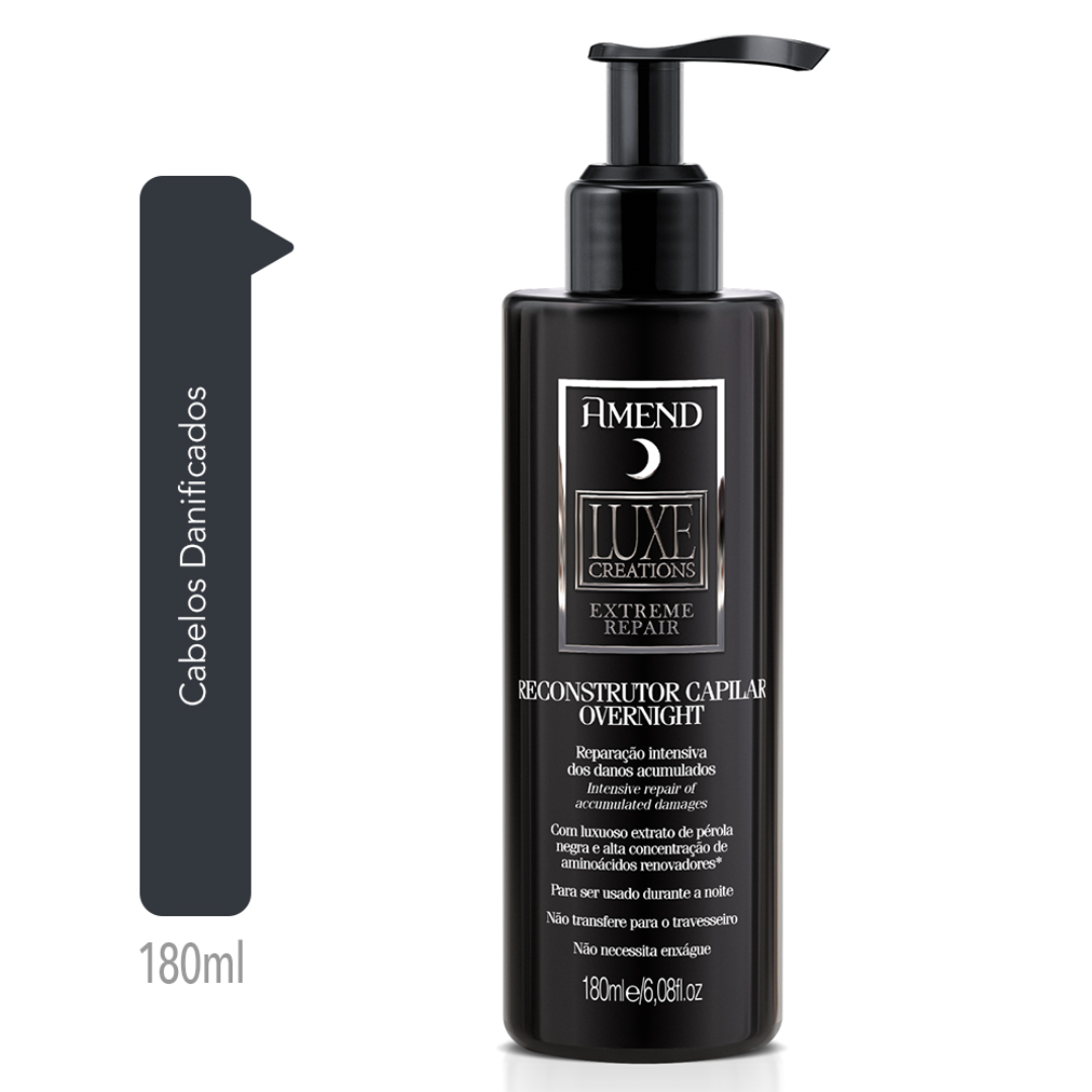 Amend Luxe Creations Extreme Repair Masc 300ml + Overnight 180ml + Millenar Oil Inchi 60ml ÚNICO 3