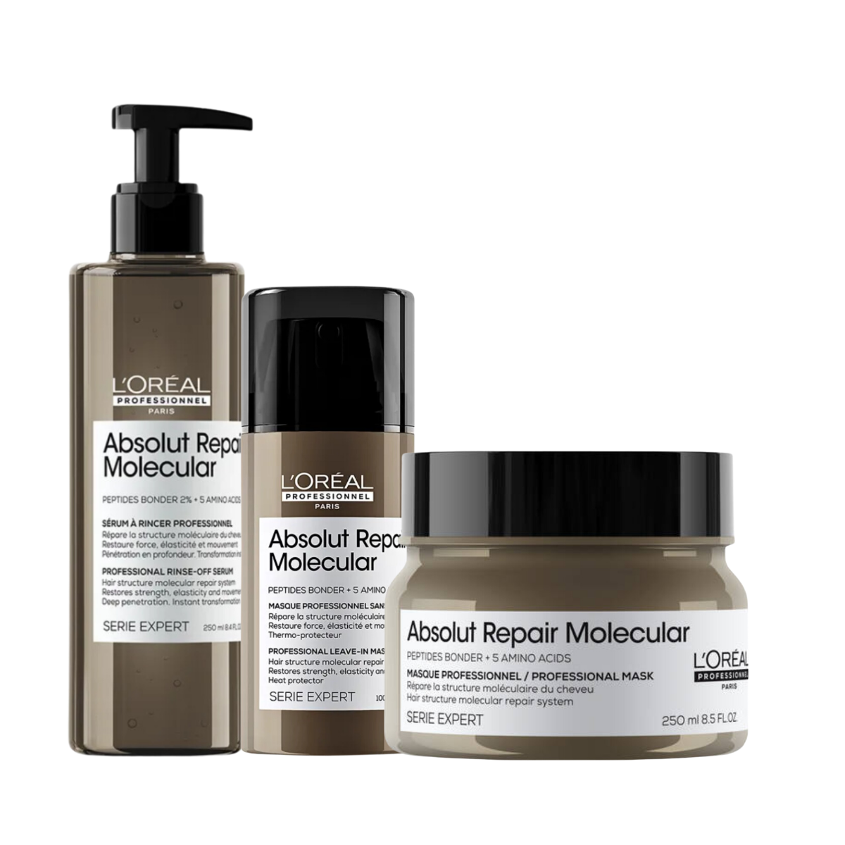 Loreal Absolut Repair Molecular Leave-in + Sérum + Mascara 250ml