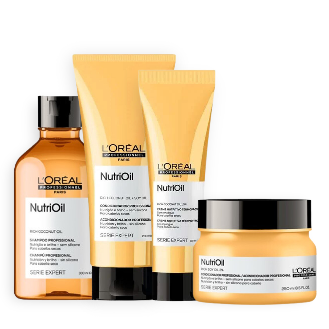 Kit Loreal NutriOil Trio + Leave-in Protetor Térmico 150ml