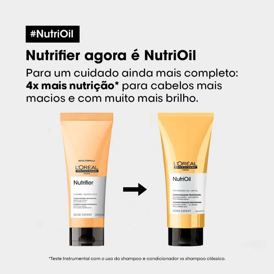 Kit Loreal NutriOil Trio + Leave-in Protetor Térmico 150ml ÚNICO 4