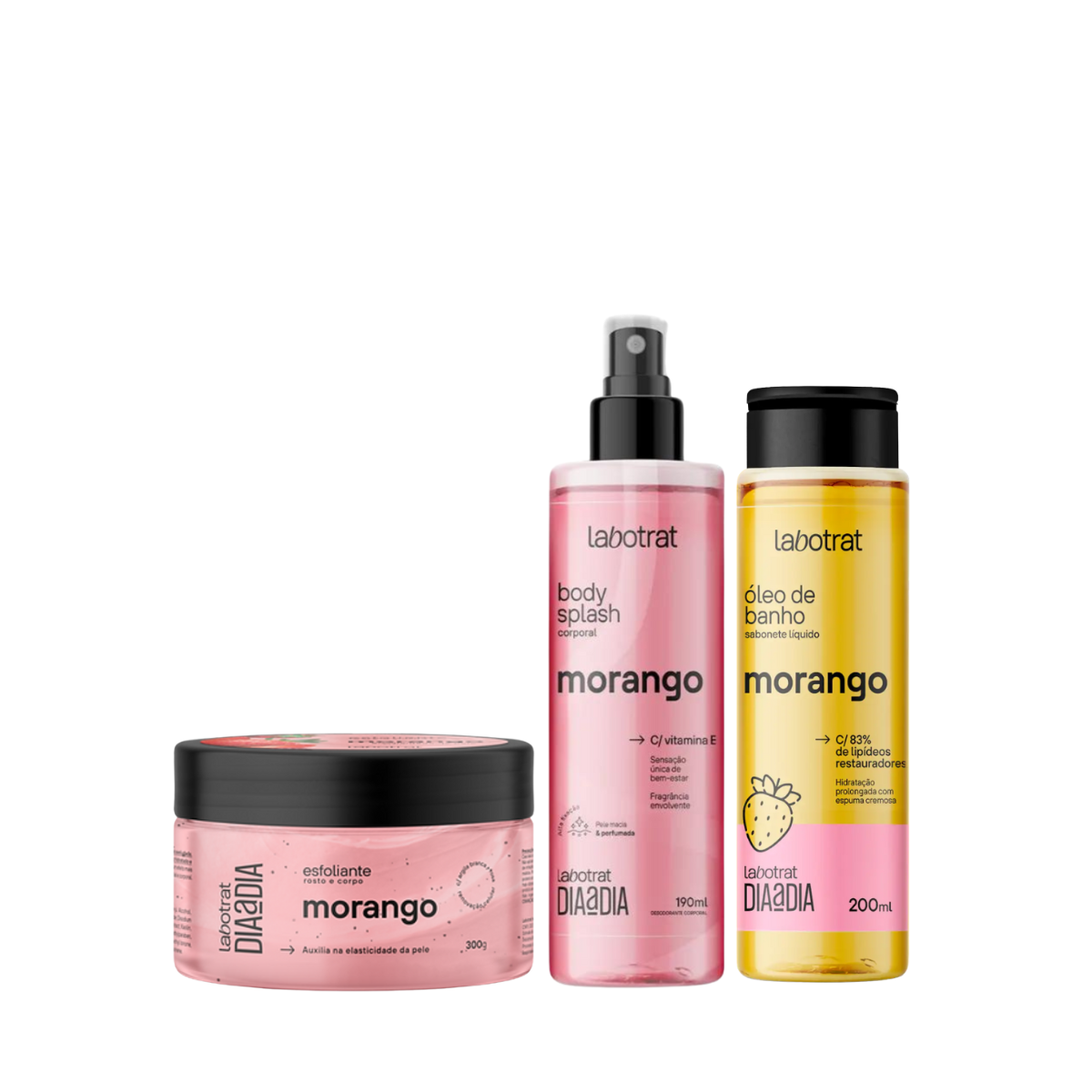 Labotrat Morango Esfoliante + Body + Óleo de Banho
