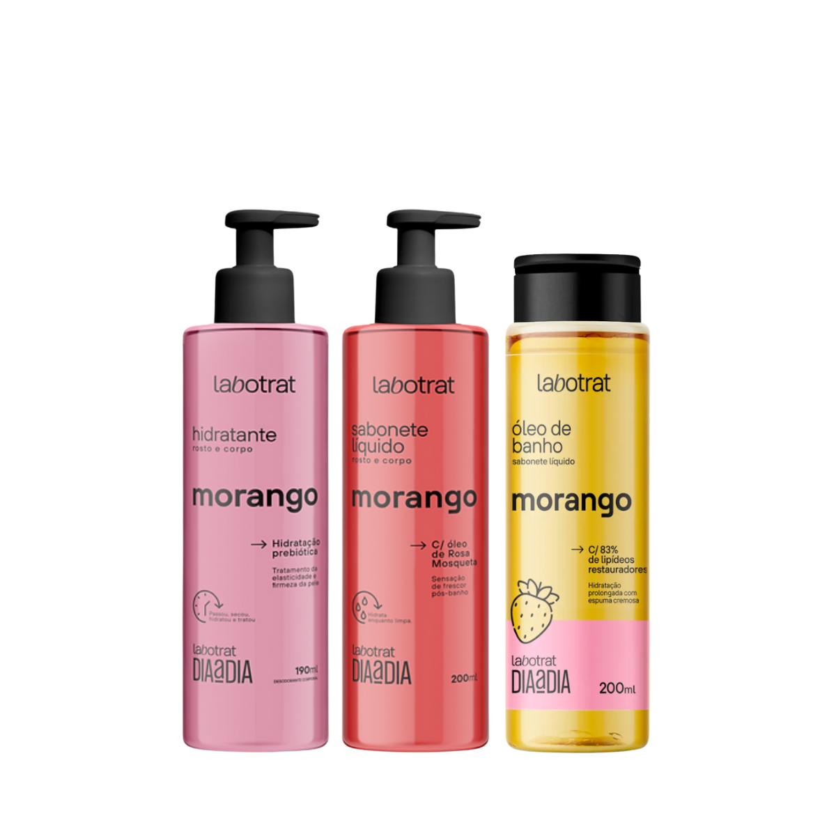Labotrat Morango Hidratante + Sabonete + Óleo de Banho