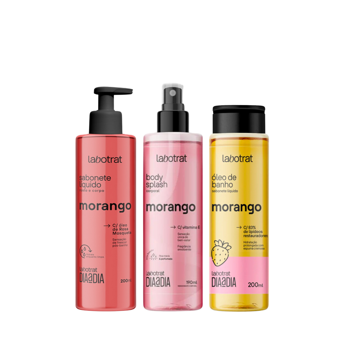 Labotrat Morango Sabonete + Body + Óleo de Banho