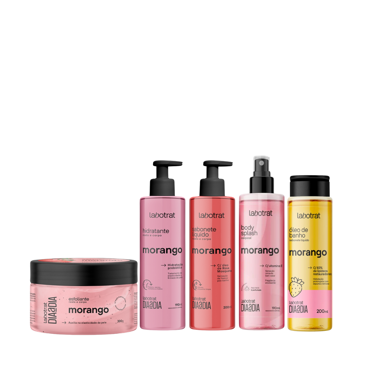 Labotrat Morango Esfoliante + Hidratante + Sabonete + Body + Óleo de Banho