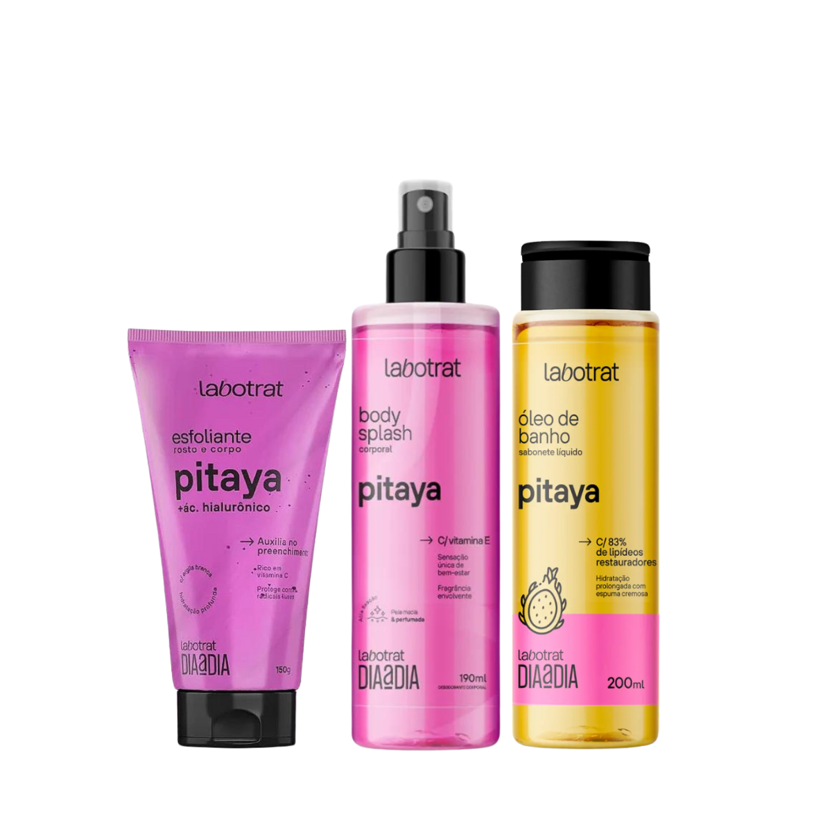 Labotrat Pitaya Esfoliante 150ml + Body + Óleo de Banho