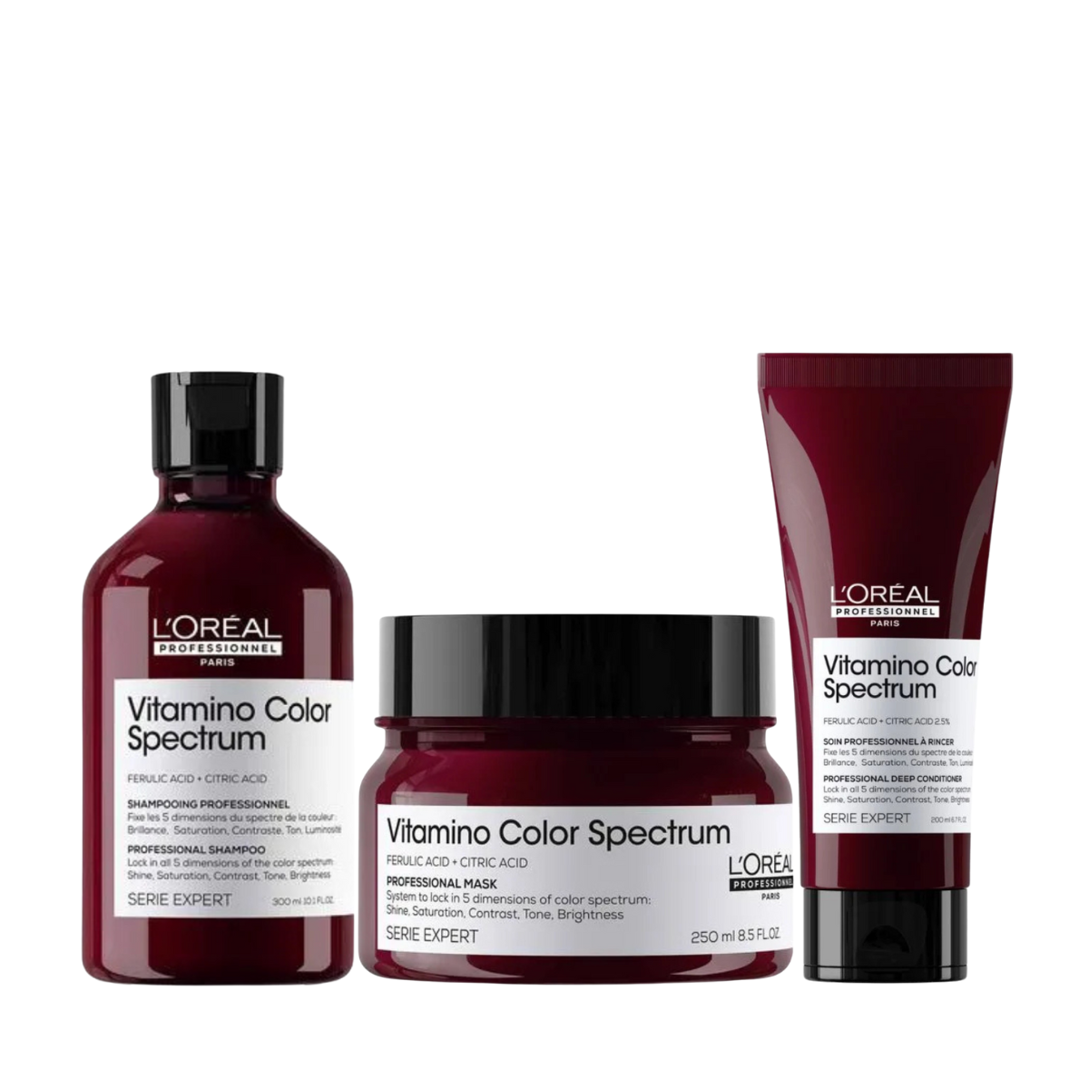 Loreal Vitamino Color Spectrum Sh 300ml + Cond 200ml + Masc 250ml