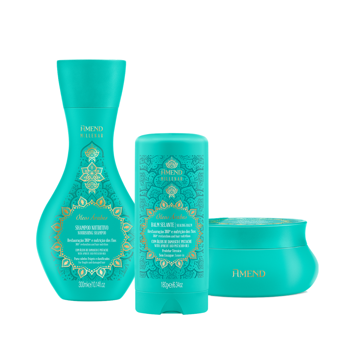 Amend Millenar Óleos Árabes Sh 250ml + Masc 300ml + Balm Selante 180ml
