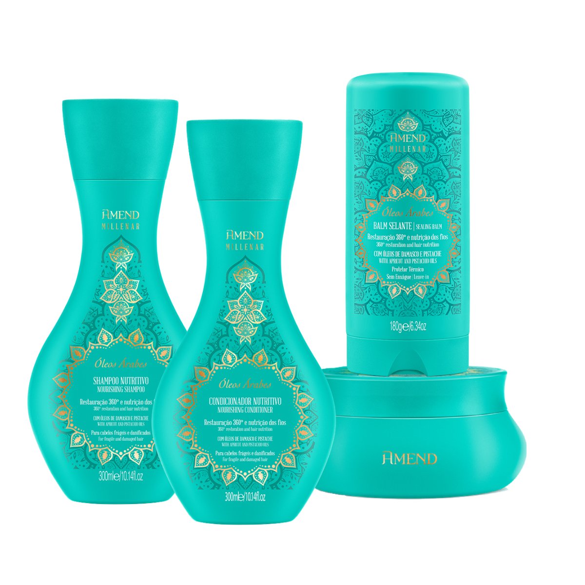 Amend Millenar Óleos Árabes Sh 250ml + Cond 250ml + Masc 300ml + Balm Selante 180ml