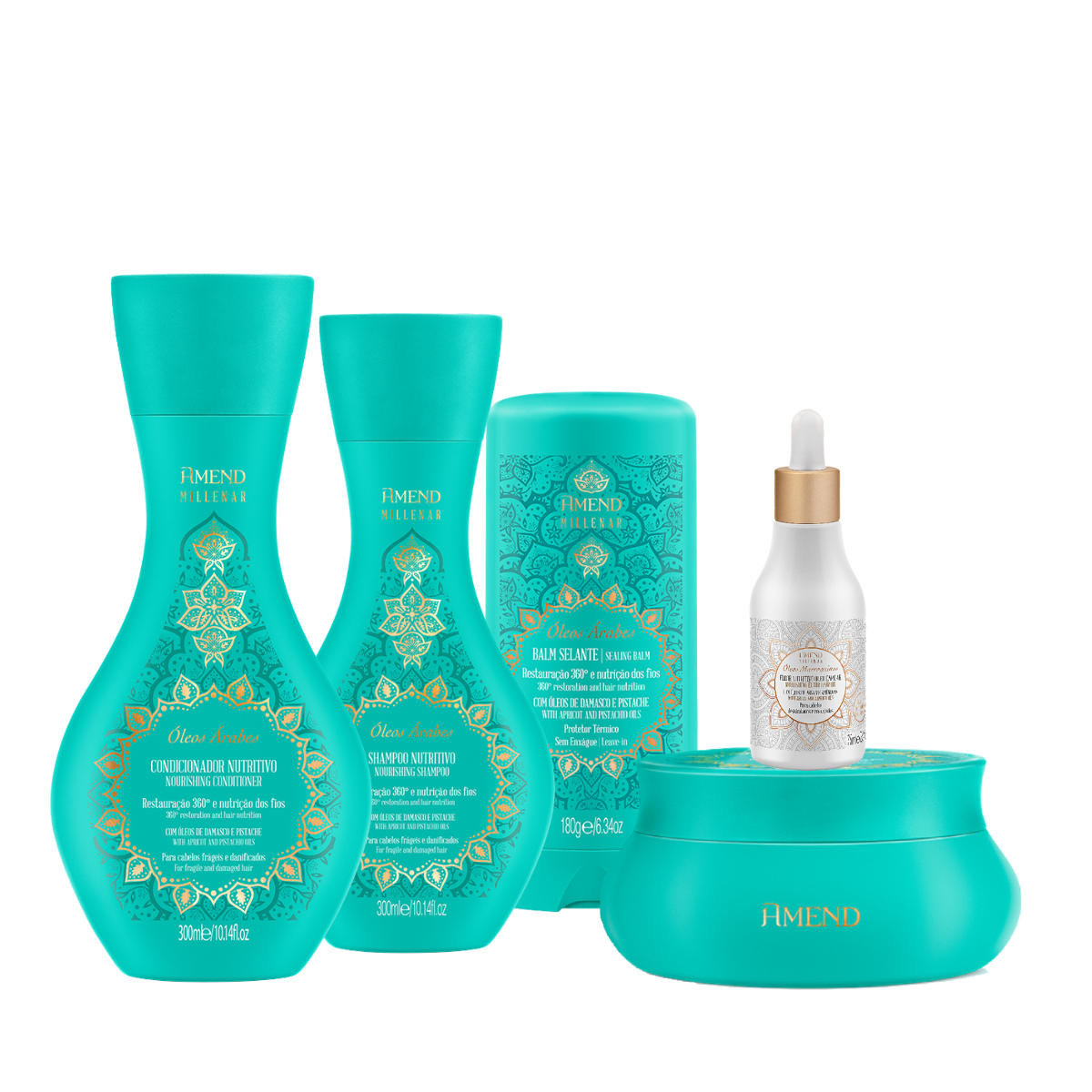 Amend Millenar Óleos Árabes Sh + Cond + Masc + Balm Selante + Óleo Elixir Nutritivo