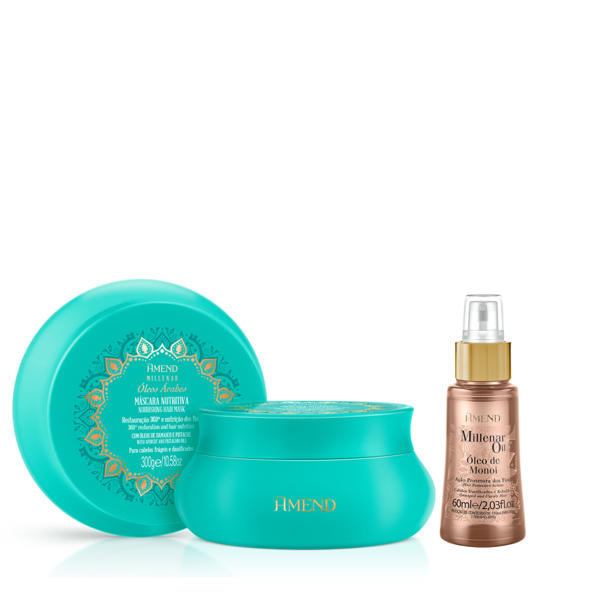Amend Millenar Óleos Árabes Masc 300ml + Millenar Oil Monói 60ml