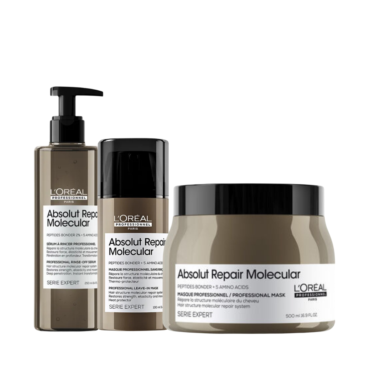 Loreal Absolut Repair Molecular Leave-in + Sérum + Mascara 500ml