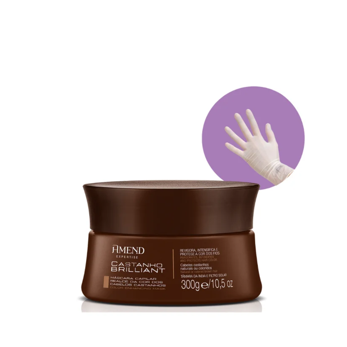 Amend Realce da Cor Mascara Matizadora Castanho Brilliant 300ml + Luva
