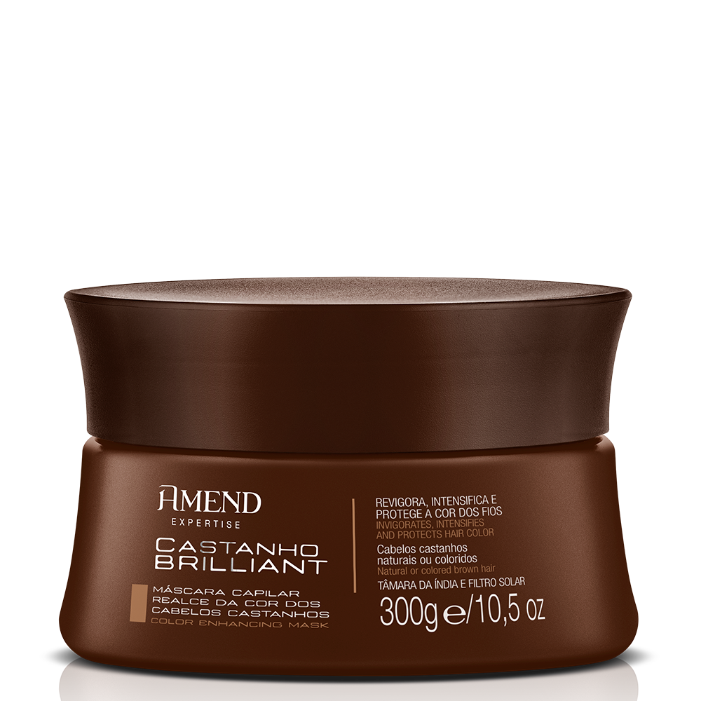 Amend Realce da Cor Mascara Matizadora Castanho Brilliant 300ml + Millenar Oil Inchi 60ml + Luva ÚNICO 2