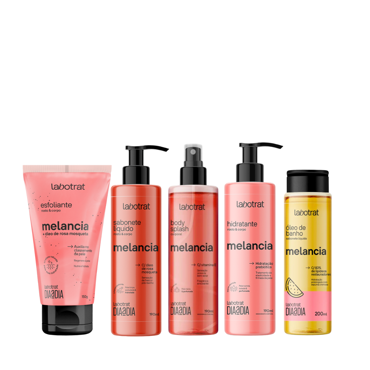 Labotrat Melancia Esfoliante 150ml + Hidratante + Sabonete + Body + Óleo de Banho