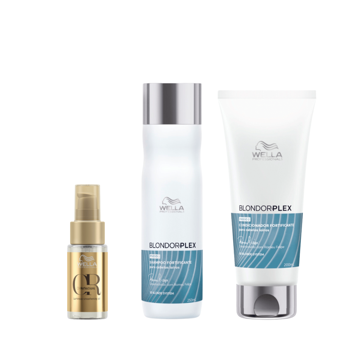 Wella BlondorPlex Care Line Shampoo 250ml + Condicionador 200ml + Óleo 30ml