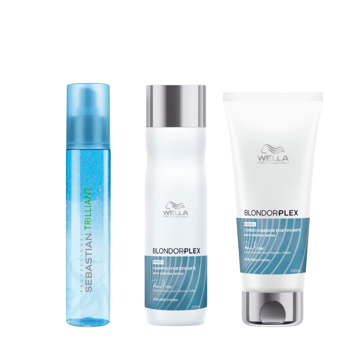 Wella BlondorPlex Care Line Shampoo 250ml + Condicionador 200ml + Trilliant 150ml