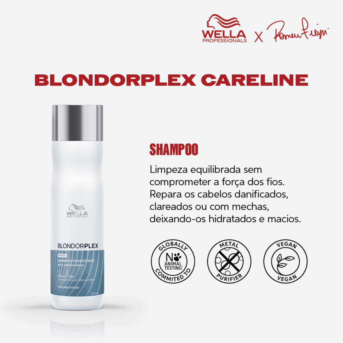 Wella BlondorPlex Care Line Sh 250ml + Masc 150ml + Óleo 100ml ÚNICO 3