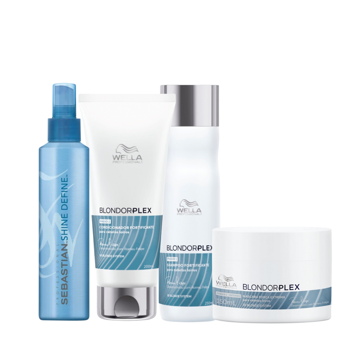 Wella BlondorPlex Care Line Sh 250ml + Cond 200ml + Masc 150ml + Shine 200ml