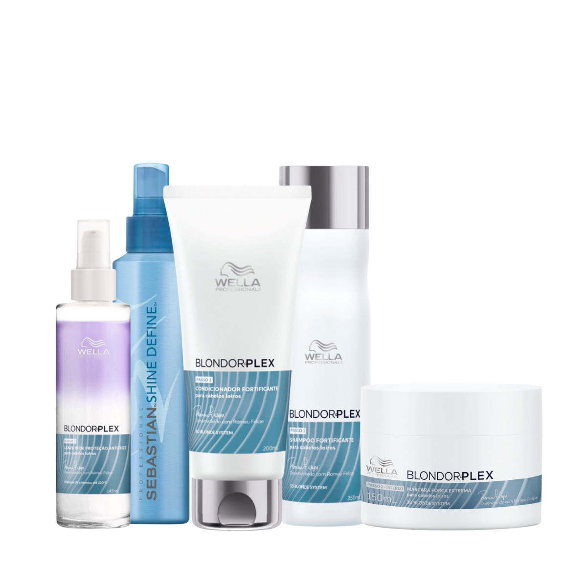 Wella BlondorPlex Care Line Sh 250ml + Cond 200ml + Masc 150ml + Leave-in 145ml + Shine 200ml
