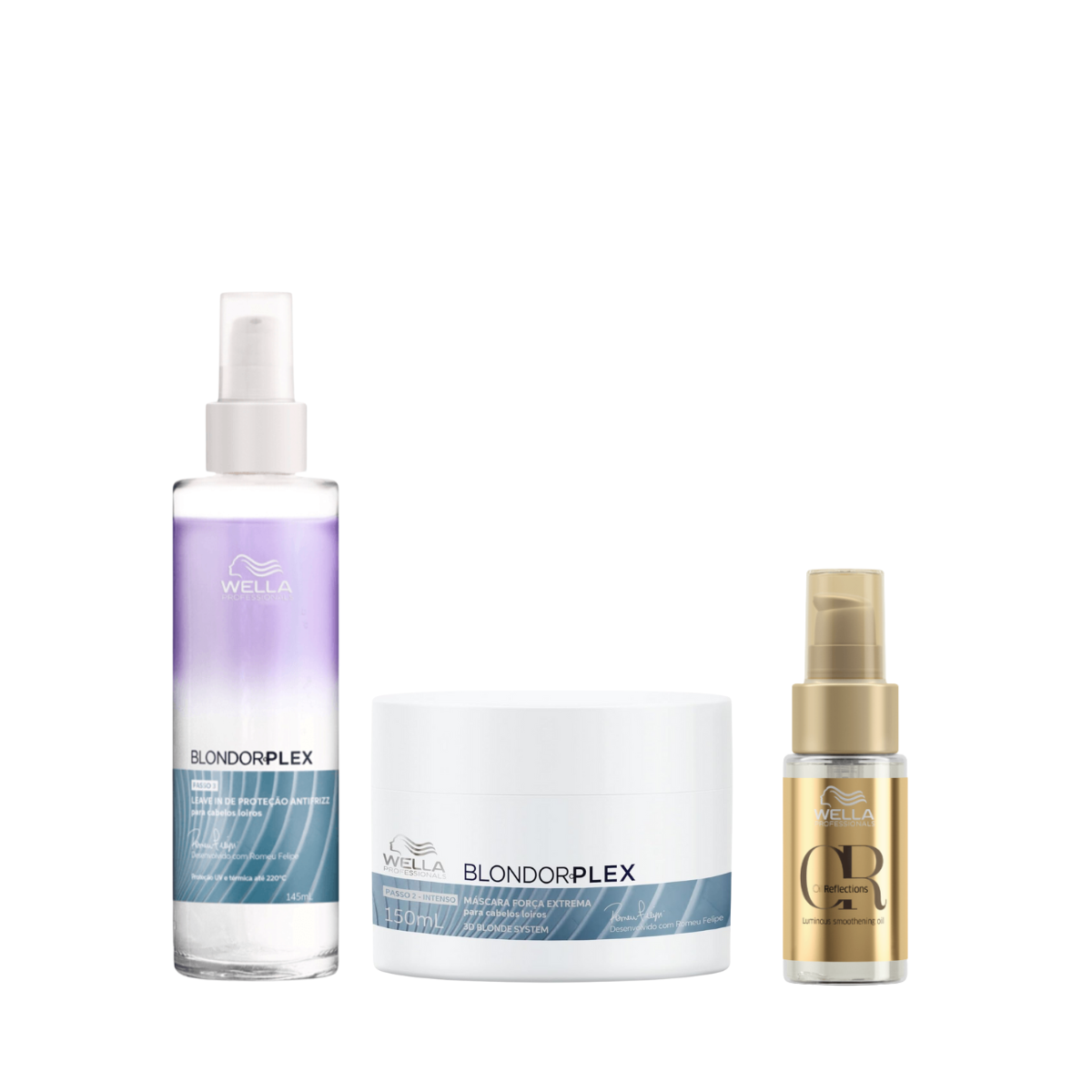 Wella BlondorPlex Care Line Leave-in Protective 145ml + Masc 150ml + Óleo 30ml