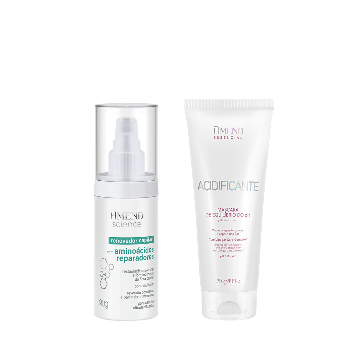 Amend Essencial Mascara Acidificante 250ml + Science Bond Repair Renovador Capilar 90ml
