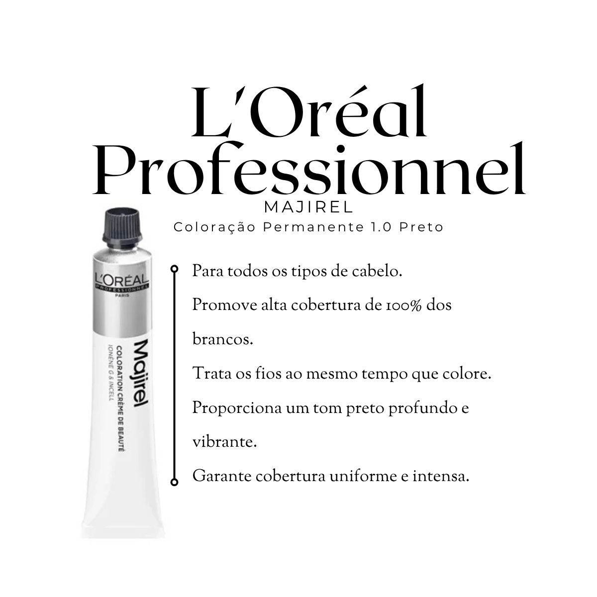 Loreal Majirel Coloração Permanente 1.0 Preto Preto 3