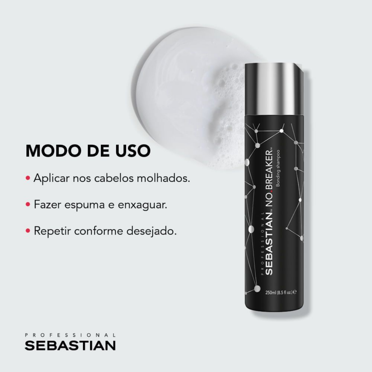 Sebastian No Breaker Shampoo de Reconstrução 250ml 250ml 3