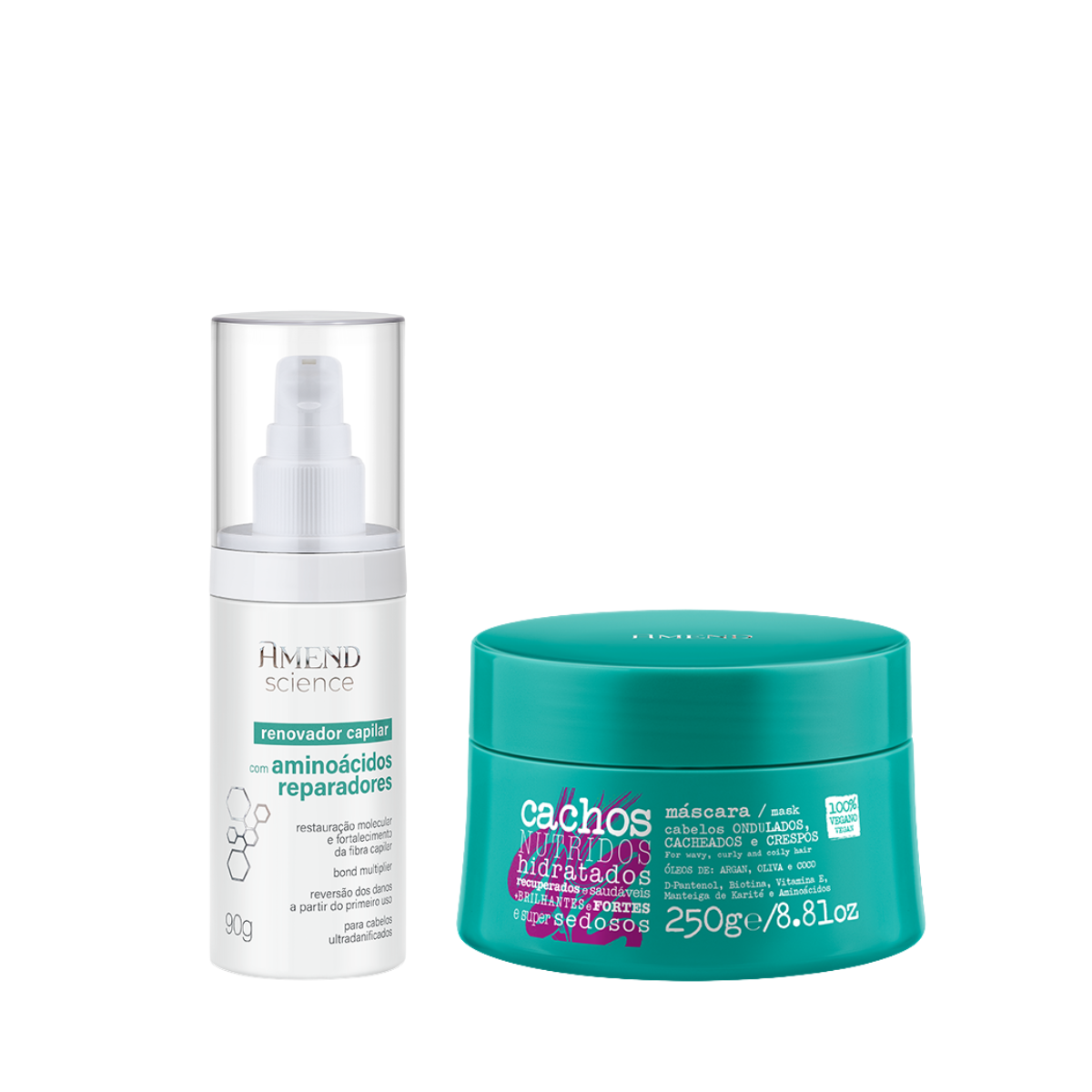 Amend Cachos Mascara 250ml + Science Bond Repair Renovador Capilar 90ml