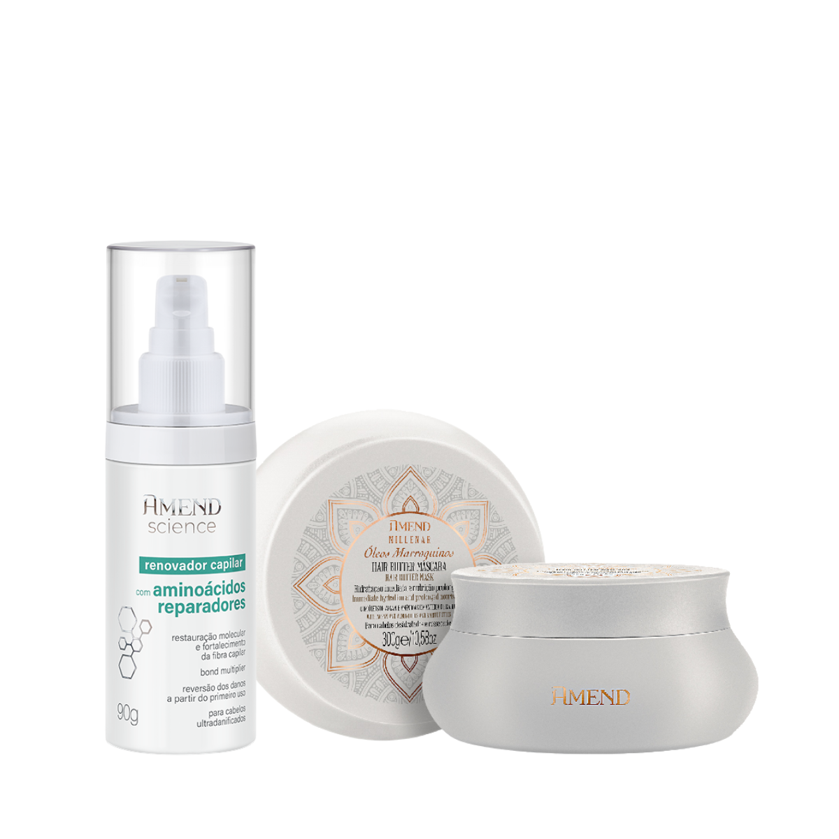 Amend Millenar Óleos Marroquinos Mascara 300ml + Science Bond Repair Renovador Capilar 90ml