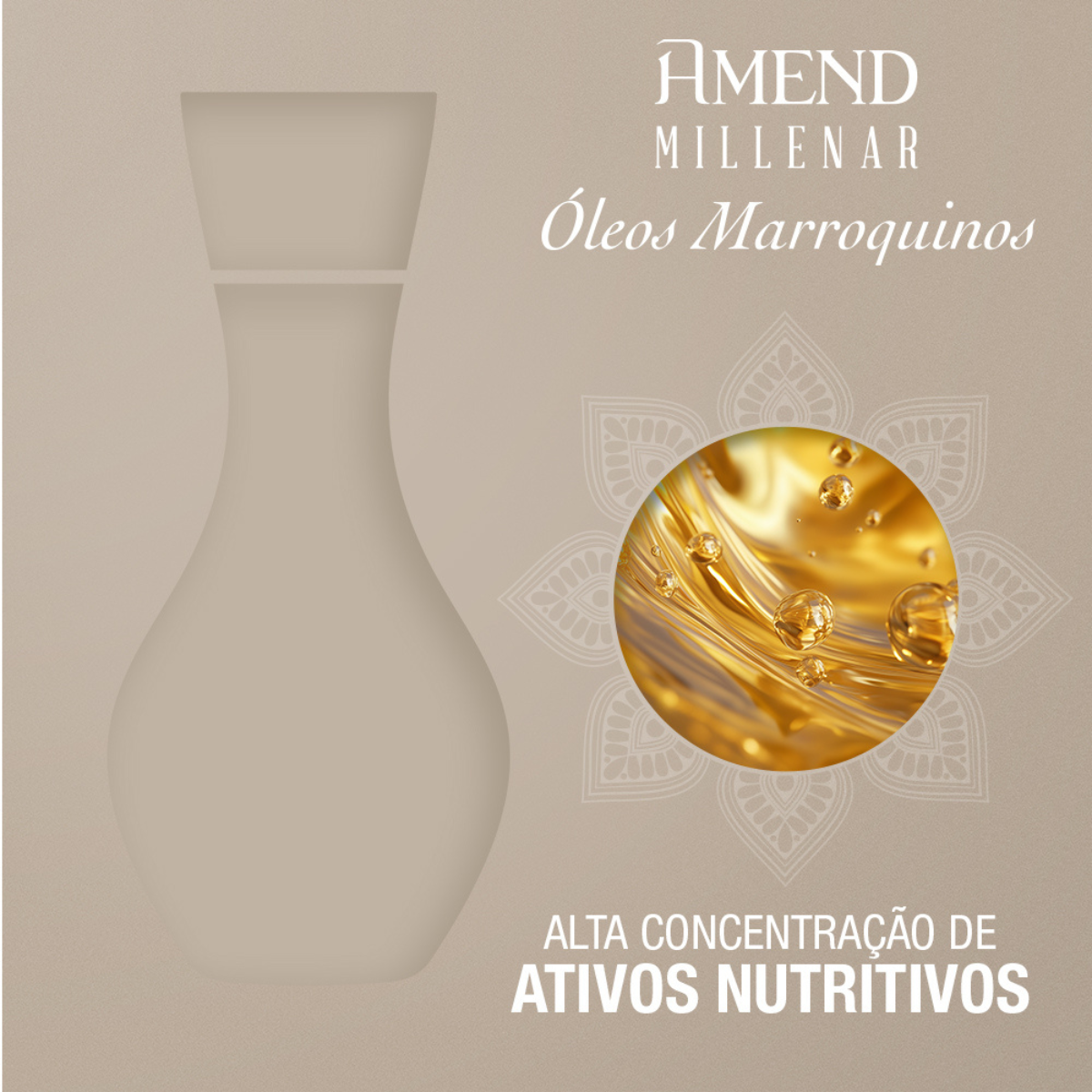 Amend Millenar Óleos Marroquinos Mascara 300ml + Science Bond Repair Renovador Capilar 90ml ÚNICO 3
