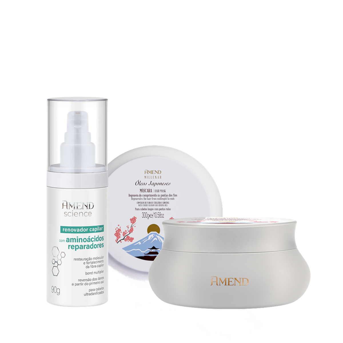 Amend Millenar Óleos Japoneses Mascara 300ml + Science Bond Repair Renovador Capilar 90ml