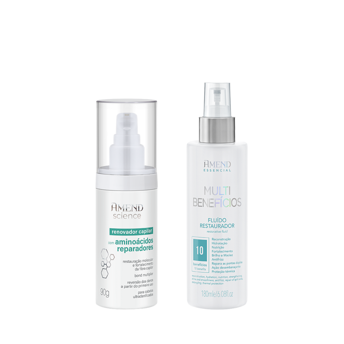 Amend Essencial Fluído Restaurador 180ml + Science Bond Repair Renovador Capilar 90ml