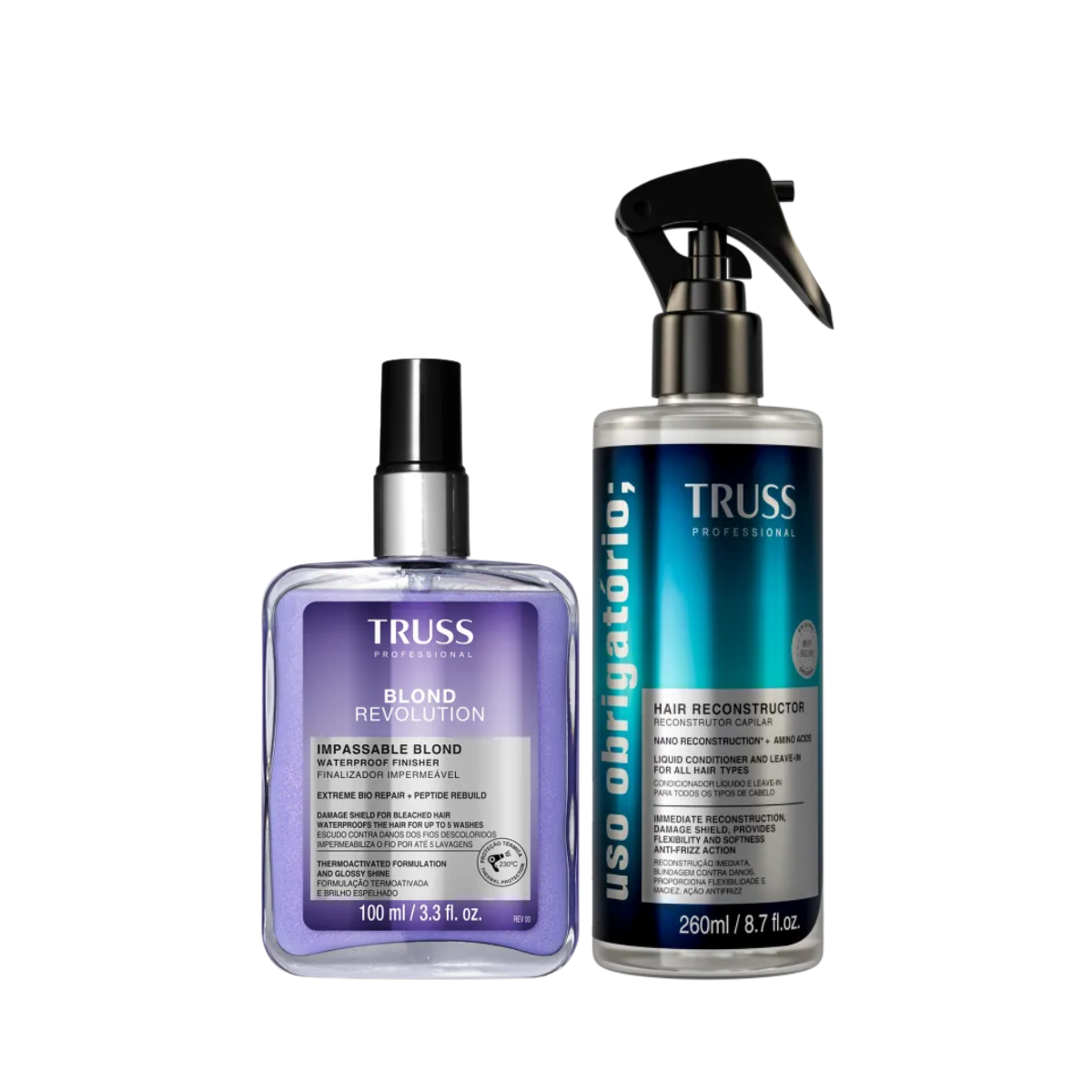 Kit Truss Essencial - Uso Obrigatório Spray Reconstrutor 260ml + Blond Revolution Finalizador Impermeável 100ml