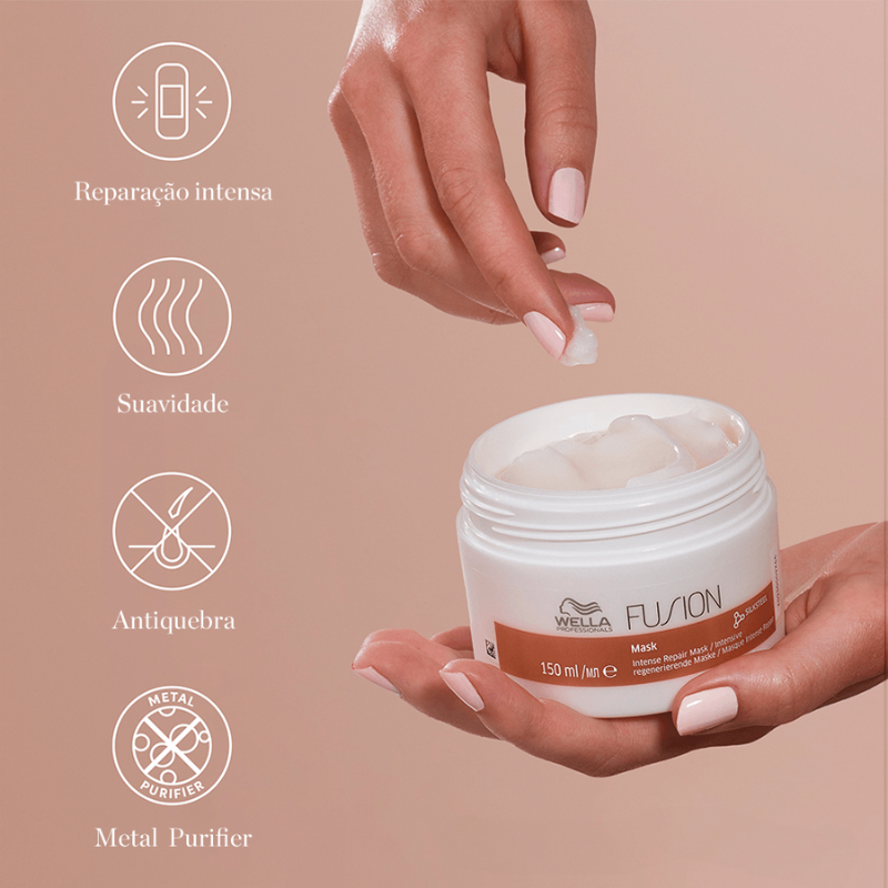 Wella Fusion Masc 150ml + Oil Reflections Masc 150ml ÚNICO 4