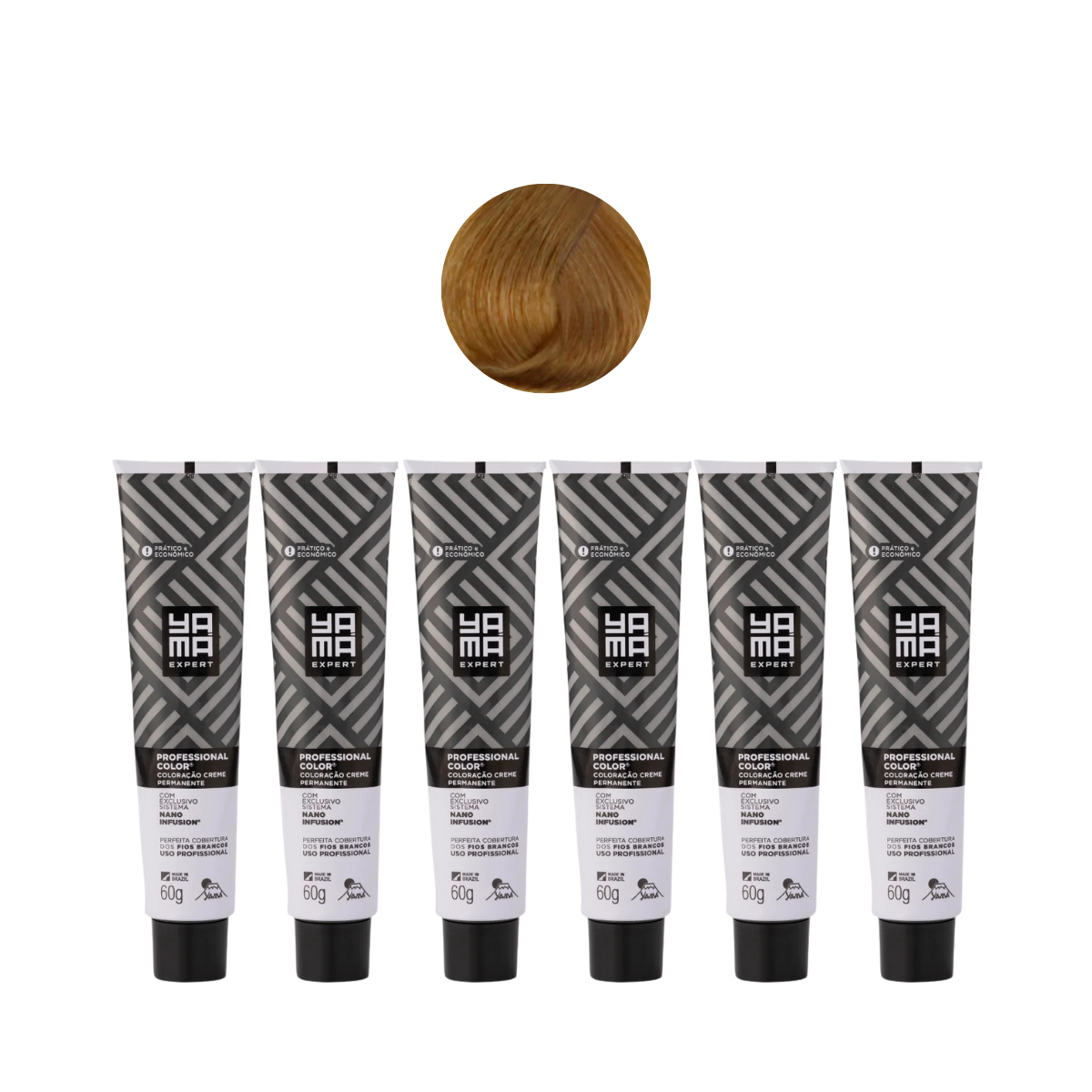 Yamá Color Nano Infusion 8.7 Loiro Claro Marrom  - 6 Unidades