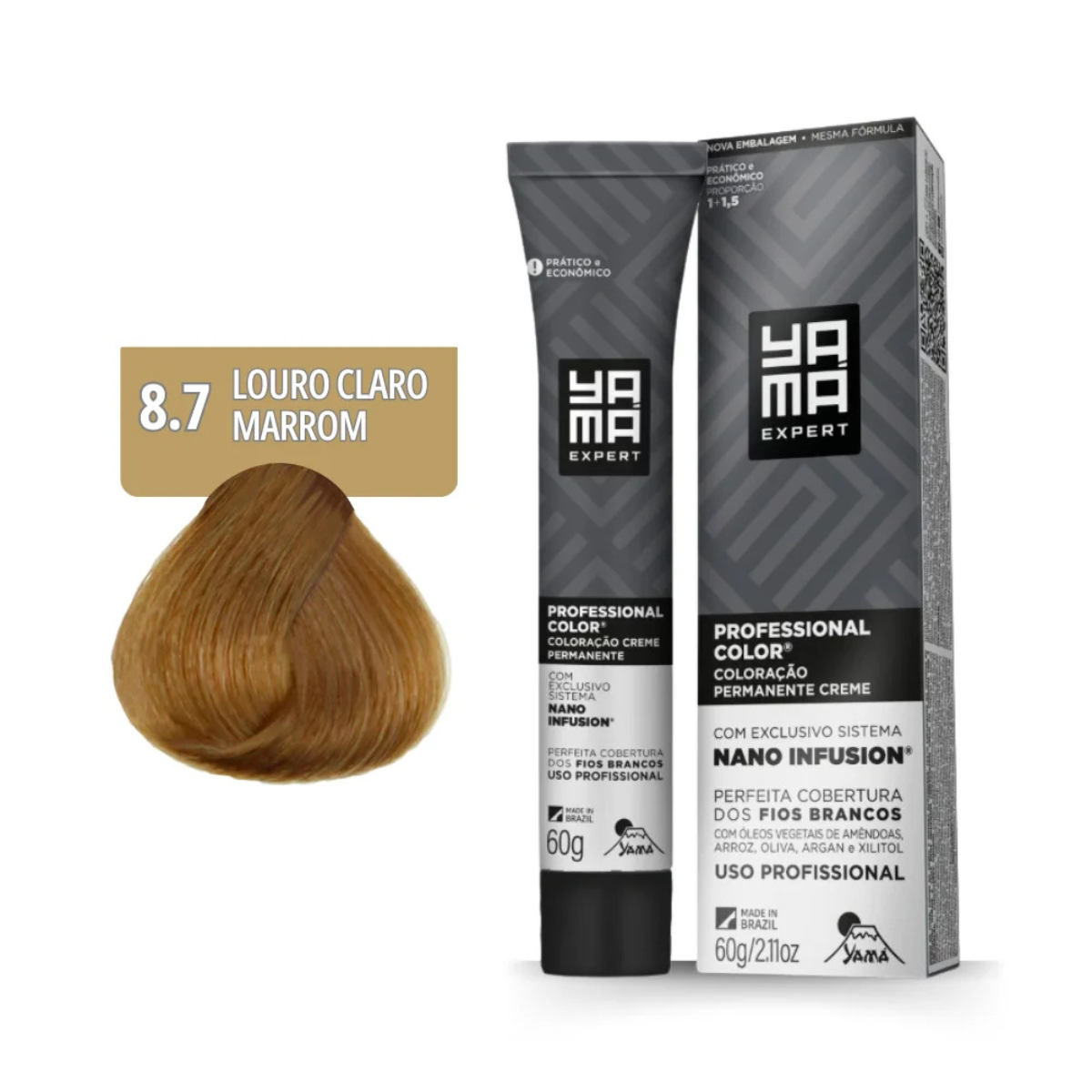 Yamá Color Nano Infusion 8.7 Loiro Claro Marrom  - 6 Unidades ÚNICO 2