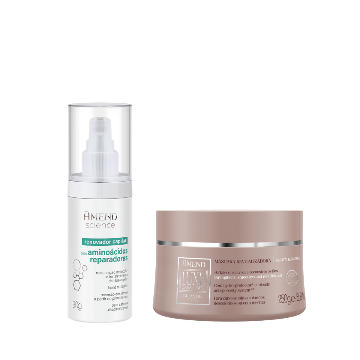 Amend Luxe Creations Blonde Care Mascara 250ml + Science Bond Repair Renovador Capilar 90ml