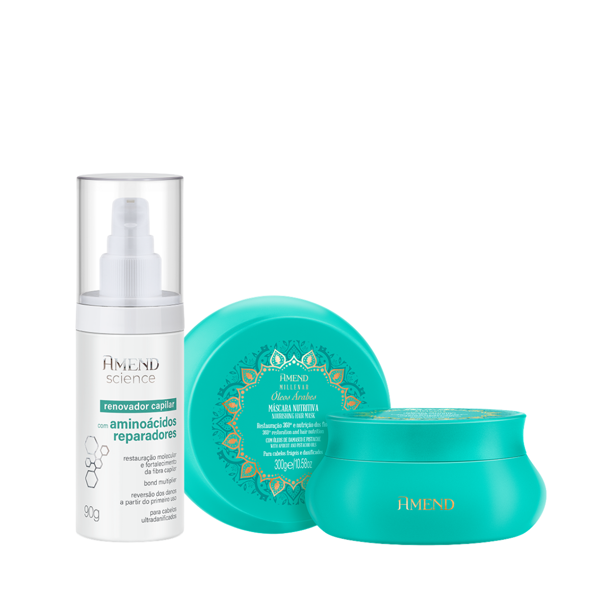 Amend Millenar Óleos Árabes Mascara 300ml + Science Bond Repair Renovador Capilar 90ml