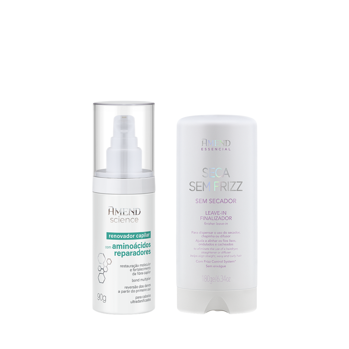 Amend Essencial Leave-in Finalizador 180ml + Science Bond Repair Renovador Capilar 90ml