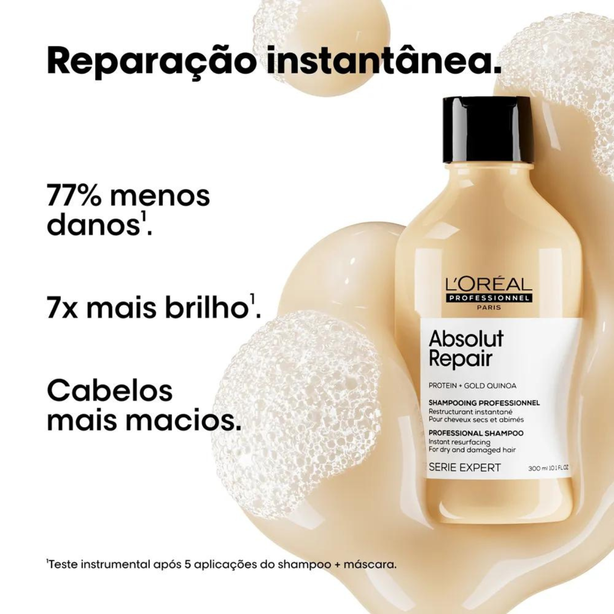 Loreal Abs Repair Gold Shampoo 300ml + Condicionador 200ml + Máscara 250ml ÚNICO 6