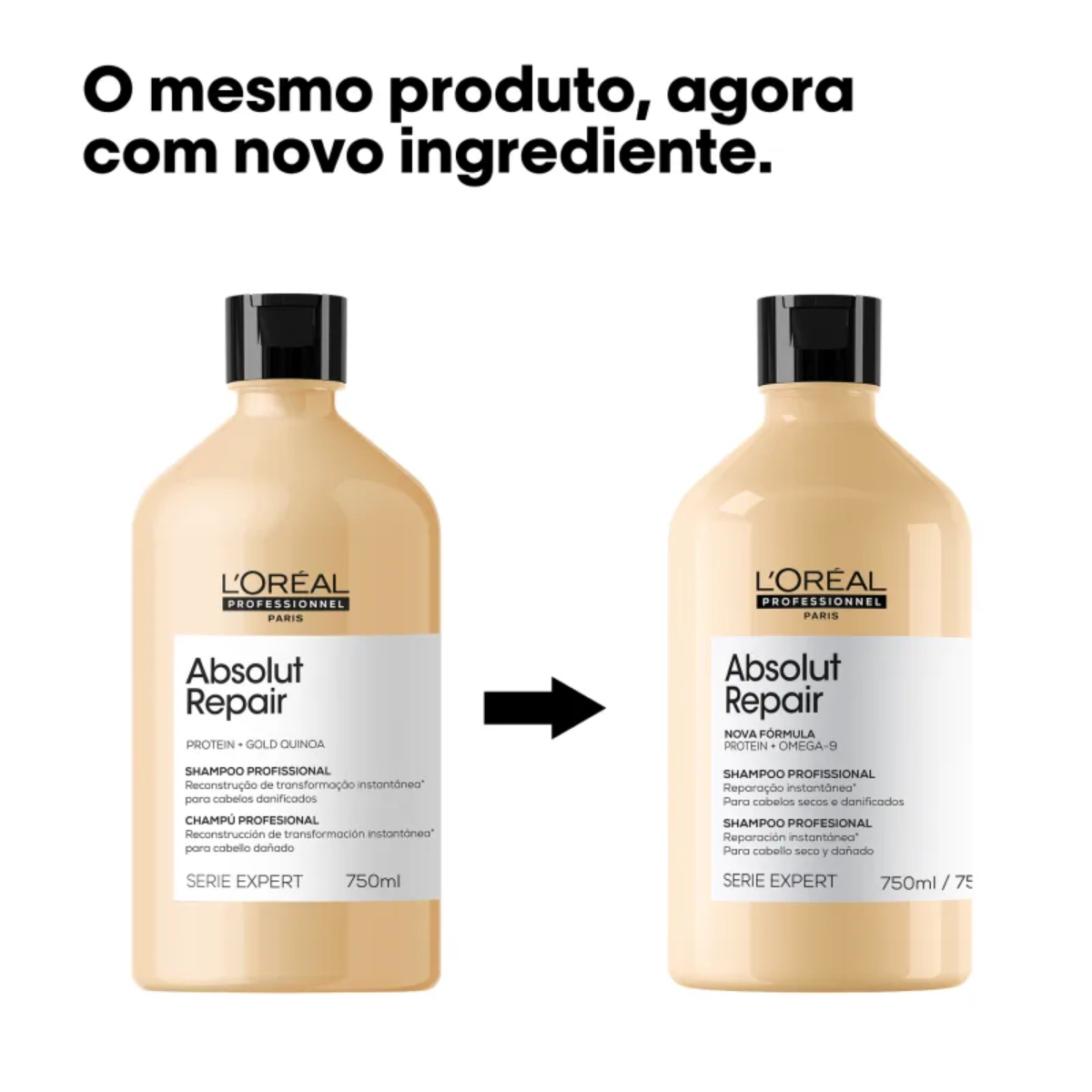 Kit Loreal Abs Repair Gold Sh 750ml + Cond 750ml + Óleo 90ml ÚNICO 2