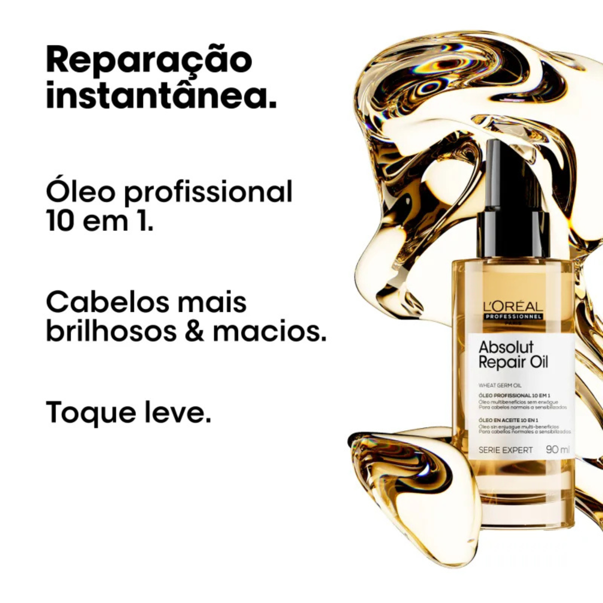Kit Loreal Abs Repair Gold Sh 750ml + Cond 750ml + Óleo 90ml ÚNICO 5